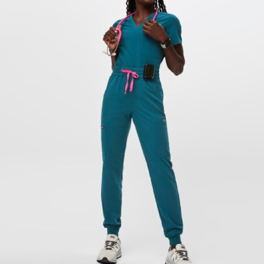 Figs Uman High Rise Joggers in Caribbean Blue